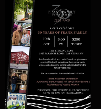 Celebrate 30 Years of Frank Family Vineyards at The Stirling Club 